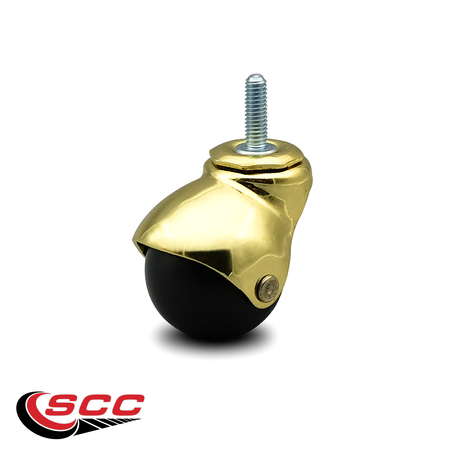 Service Caster 2 Inch Bright Brass Hooded 5/16 Inch Threaded Stem Ball Caster SCC, 4PK SCC-TS01S20-POS-BB-516-4